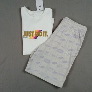 NWT Lot of 2 Nike Kids XL Dri-Fit Training Shorts Purple Just Do It T Shirt